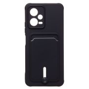 Чехол Xiaomi Poco X5 силикон матовый с картхолдером и защитой камеры чёрный
