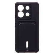 Чехол Xiaomi Poco X6 5G силикон матовый с картхолдером и защитой камеры чёрный