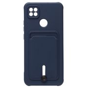 Чехол Xiaomi Redmi 10A силикон матовый с картхолдером и защитой камеры синий