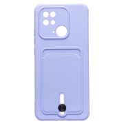 Чехол Xiaomi Redmi 10C силикон матовый с картхолдером и защитой камеры фиолетовый