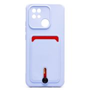 Чехол Xiaomi Redmi 10C силикон матовый с картхолдером и защитой камеры сиреневый