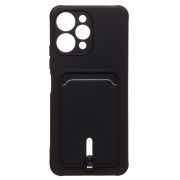 Чехол Xiaomi Redmi 12 силикон матовый с картхолдером и защитой камеры чёрный