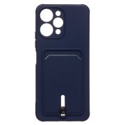 Чехол Xiaomi Redmi 12 силикон матовый с картхолдером и защитой камеры синий