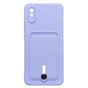 Чехол Xiaomi Redmi 9A/Redmi 9i силикон матовый с картхолдером и защитой камеры фиолетовый