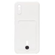 Чехол Xiaomi Redmi 9A/Redmi 9i силикон матовый с картхолдером и защитой камеры белый