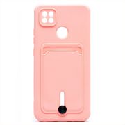 Чехол Xiaomi Redmi 9C силикон матовый с картхолдером и защитой камеры розовый