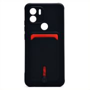 Чехол Xiaomi Redmi A2+ силикон матовый с картхолдером и защитой камеры чёрный