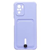 Чехол Xiaomi Redmi Note 10/Redmi Note 10S силикон матовый с картхолдером и защитой камеры фиолетовый