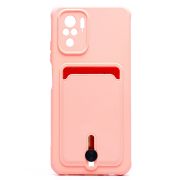 Чехол Xiaomi Redmi Note 10/Redmi Note 10S силикон матовый с картхолдером и защитой камеры розовый
