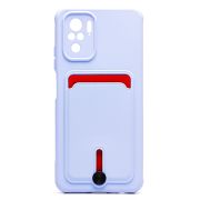 Чехол Xiaomi Redmi Note 10/Redmi Note 10S силикон матовый с картхолдером и защитой камеры сиреневый