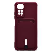 Чехол Xiaomi Redmi Note 11 4G Global/Note 11S 4G силикон матовый с картхолдером бордо