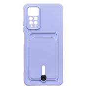 Чехол Xiaomi Redmi Note 11 Pro 5G CN силикон матовый с картхолдером и защитой камеры фиолетовый