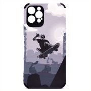 Чехол iPh 12 Pro силикон рифлёный с защитой камеры и принтом 001