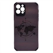 Чехол iPh 12 Pro силикон рифлёный с защитой камеры и принтом 009