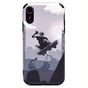 Чехол iPh XR силикон рифлёный с защитой камеры и принтом 001