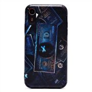 Чехол iPh XR силикон рифлёный с защитой камеры и принтом 002