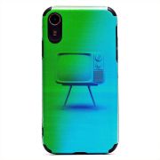 Чехол iPh XR силикон рифлёный с защитой камеры и принтом 007