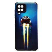 Чехол Samsung A12/A125 силикон рифлёный с защитой камеры и принтом 004