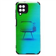 Чехол Samsung A12/A125 силикон рифлёный с защитой камеры и принтом 008