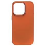 Чехол iPh 13 Pro силикон литой плотный с хромированной отделкой оранжевый