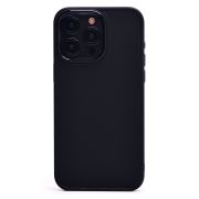 Чехол iPh 15 Pro Max силикон литой плотный с хромированной отделкой чёрный