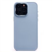 Чехол iPh 15 Pro Max силикон литой плотный с хромированной отделкой зелёный
