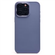 Чехол iPh 15 Pro Max силикон литой плотный с хромированной отделкой фиолетовый