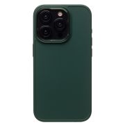 Чехол iPh 15 Pro силикон литой плотный с хромированной отделкой зелёный