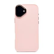 Чехол iPh 16 Plus силикон литой плотный с хромированной отделкой розовый