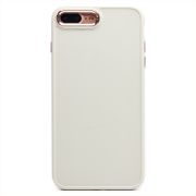 Чехол iPh 7 Plus/8 Plus силикон литой плотный с хромированной отделкой белый
