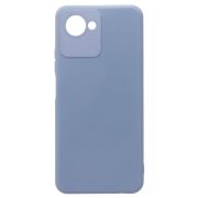 Чехол Realme C30 силикон цельный матовый с защитой камеры синий
