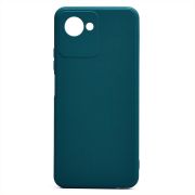 Чехол Realme C30 силикон цельный матовый с защитой камеры зелёный