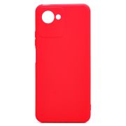 Чехол Realme C30 силикон цельный матовый с защитой камеры красный