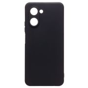Чехол Realme C33 силикон цельный матовый с защитой камеры чёрный