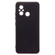 Чехол Xiaomi Redmi 11A силикон цельный матовый с защитой камеры чёрный