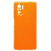 Чехол Xiaomi Redmi Note 10/Redmi Note 10S силикон с вкраплениями и защитой камеры оранжевый