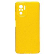 Чехол Xiaomi Redmi Note 10/Redmi Note 10S силикон с вкраплениями и защитой камеры жёлтый