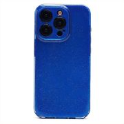 Чехол iPh 15 Pro силикон с вкраплениями и защитой камеры синий