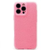 Чехол iPh 16 Pro Max силикон с вкраплениями и защитой камеры розовый