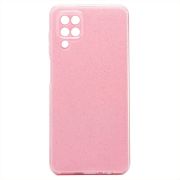 Чехол Samsung A12/A125 силикон с вкраплениями и защитой камеры розовый