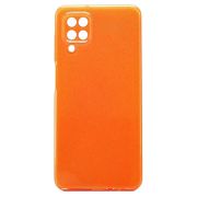 Чехол Samsung A12/A125 силикон с вкраплениями и защитой камеры оранжевый