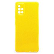 Чехол Samsung A51 4G/A515 силикон с вкраплениями и защитой камеры жёлтый
