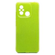 Чехол Xiaomi Poco C55/Redmi 12C силикон с вкраплениями и защитой камеры зелёный