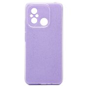 Чехол Xiaomi Poco C55/Redmi 12C силикон с вкраплениями и защитой камеры сиреневый