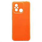 Чехол Xiaomi Poco C55/Redmi 12C силикон с вкраплениями и защитой камеры оранжевый