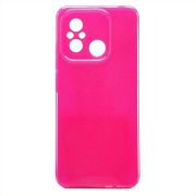 Чехол Xiaomi Poco C55/Redmi 12C силикон с вкраплениями и защитой камеры розовый
