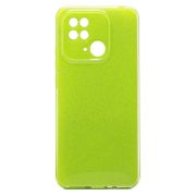 Чехол Xiaomi Redmi 10C силикон с вкраплениями и защитой камеры зелёный