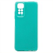 Чехол Xiaomi Redmi Note 11 4G Global/Note 11S 4G силикон с вкраплениями и защитой камеры зелёный