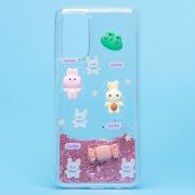 Чехол Samsung A04s/A047 силикон с объёмной аппликацией розовый