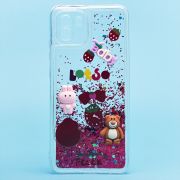 Чехол Samsung A03/A035 силикон с объёмной аппликацией бордо